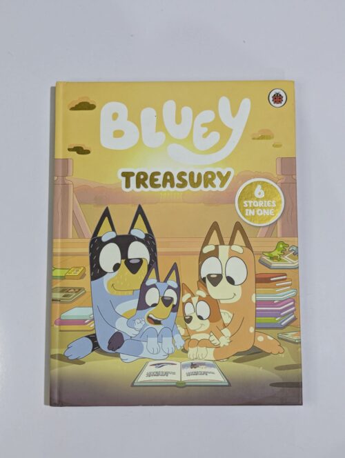 *Bluey Treasury book cover — 6 stories in one — Bluey Bingo Bandit and Chilli — six fun-filled adventures for Bluey fans*