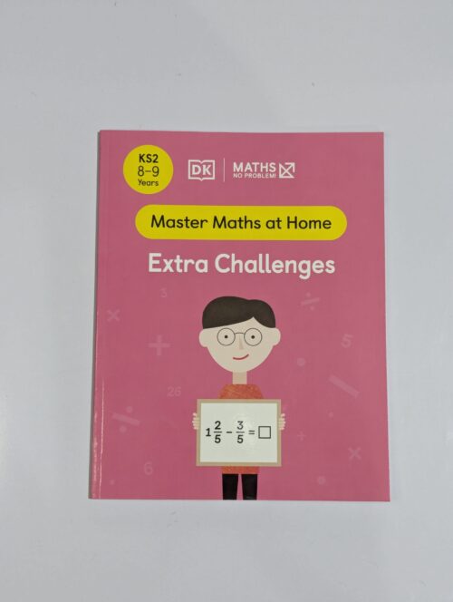 KS2 maths workbook cover — DK Maths No Problem Extra Challenges — home learning for ages 8 to 9