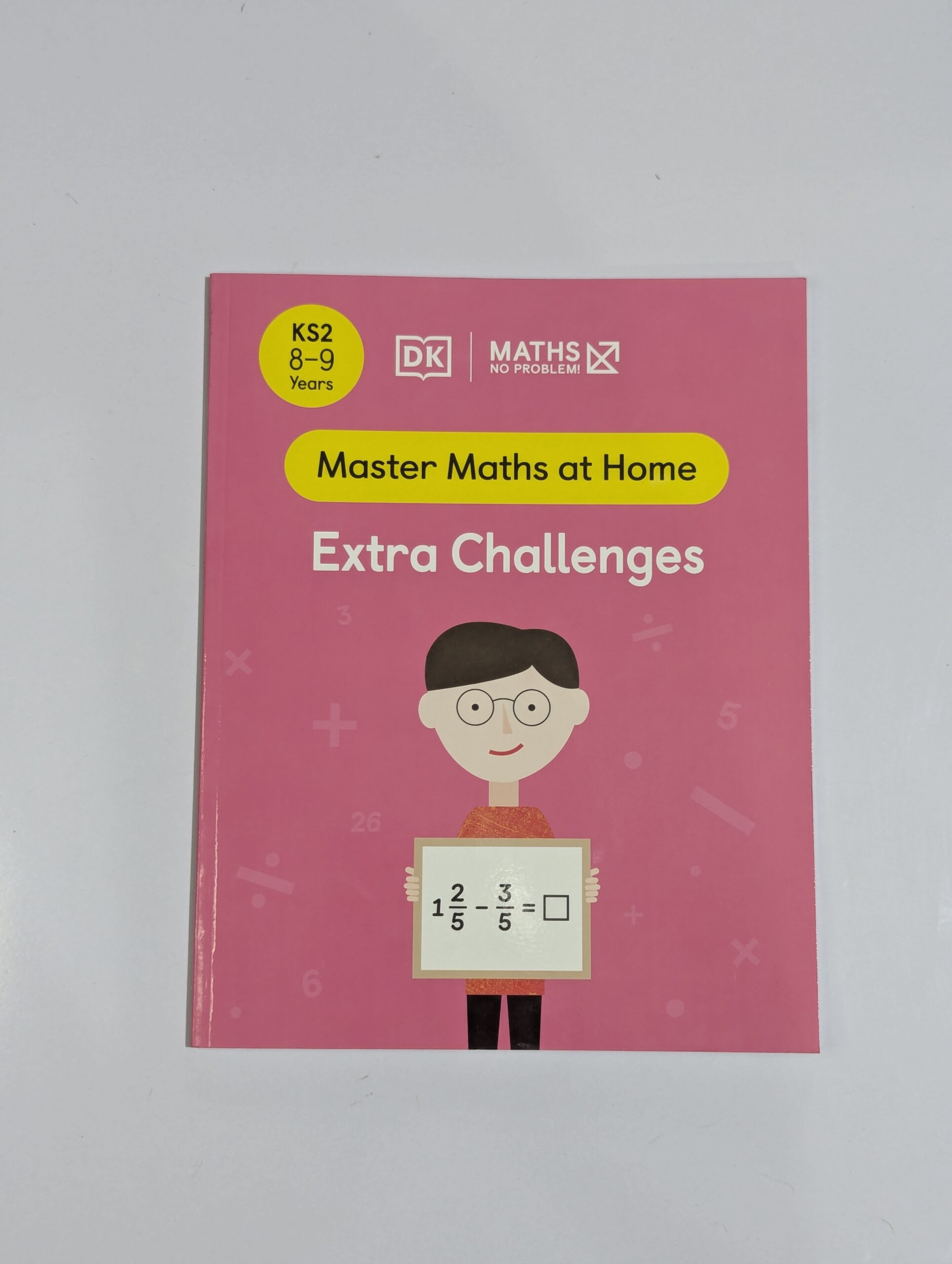 KS2 maths workbook cover — DK Maths No Problem Extra Challenges — home learning for ages 8 to 9