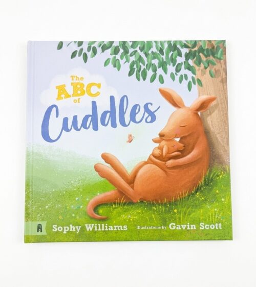 Children's alphabet board book cover — The ABC of Cuddles — A to Z cuddles with adorable animal illustrations by Gavin Scott