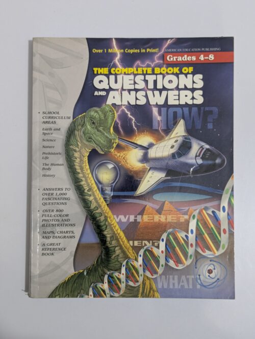 The Complete Book of Questions and Answers book cover — Grades 4 to 8 — over 1000 questions and answers with full color photos and illustrations