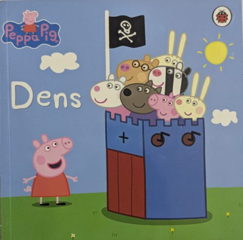 Peppa Pig Dens book cover — Peppa and friends building dens — picture book for ages 2 to 5