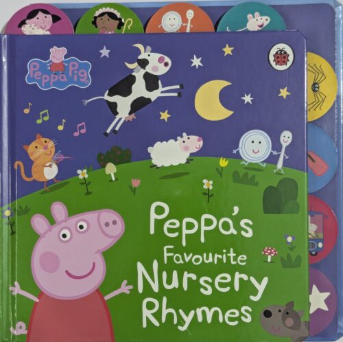 Peppa Pig Peppa's Favourite Nursery Rhymes book cover — sing along nursery rhymes with Peppa and family for ages 2 to 5