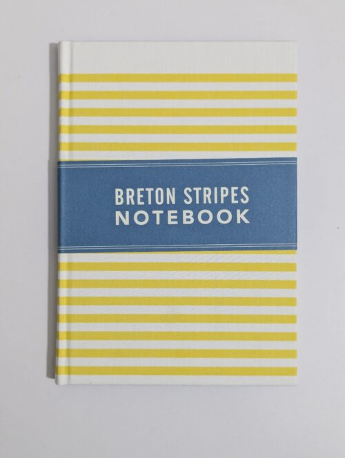 Breton Stripes Notebook cover featuring a classic blue and white striped design with a cloth cover and ribbon marker